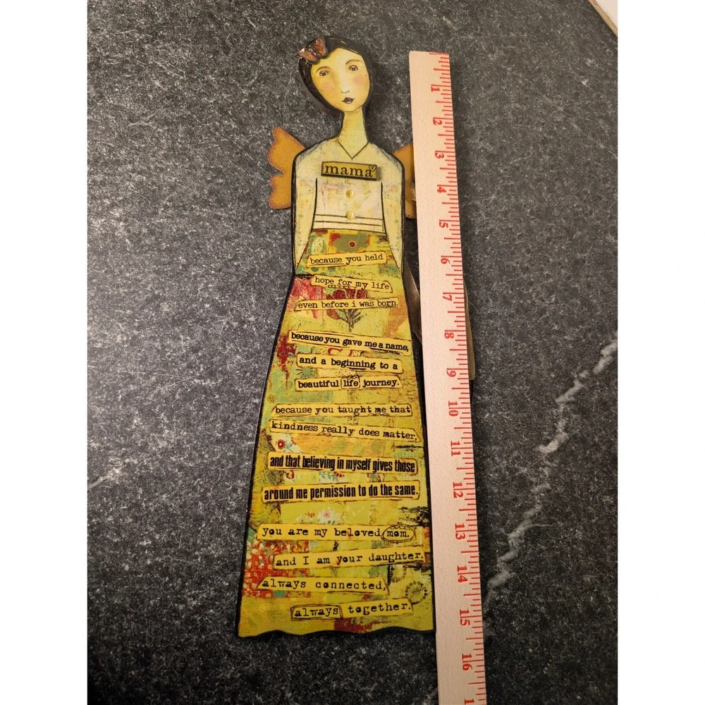 Kelly Rae Roberts Demdaco Mama Hanging Angel Wall Art Mixed Media Decor NWT